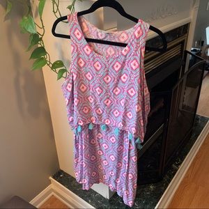 Printed summer dress with tassel detail